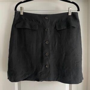 JCrew Black Linen Blend Skirt